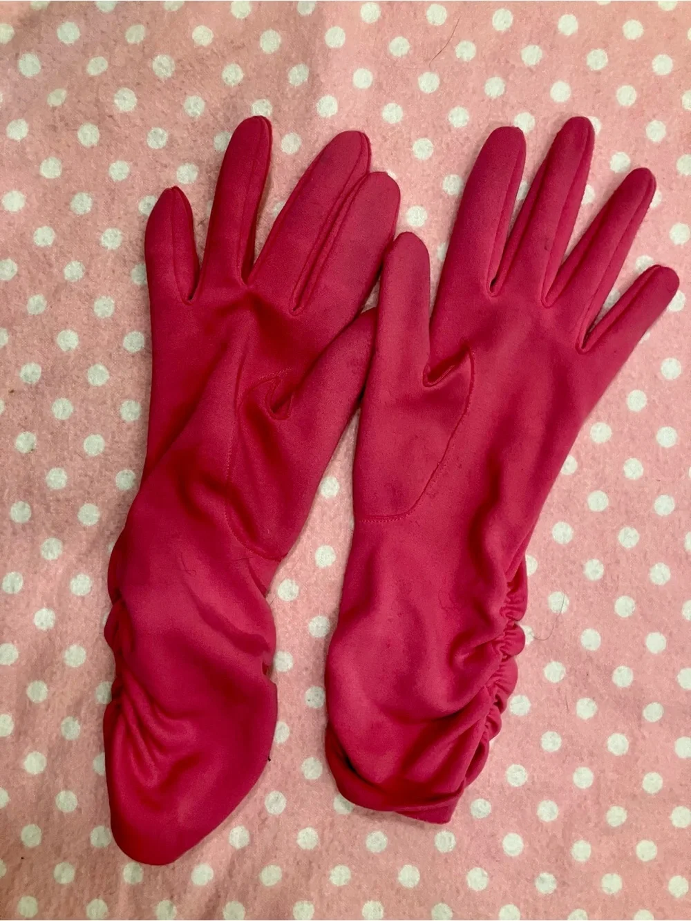 Vintage Hansen Gloves 7 Raspberry Pink